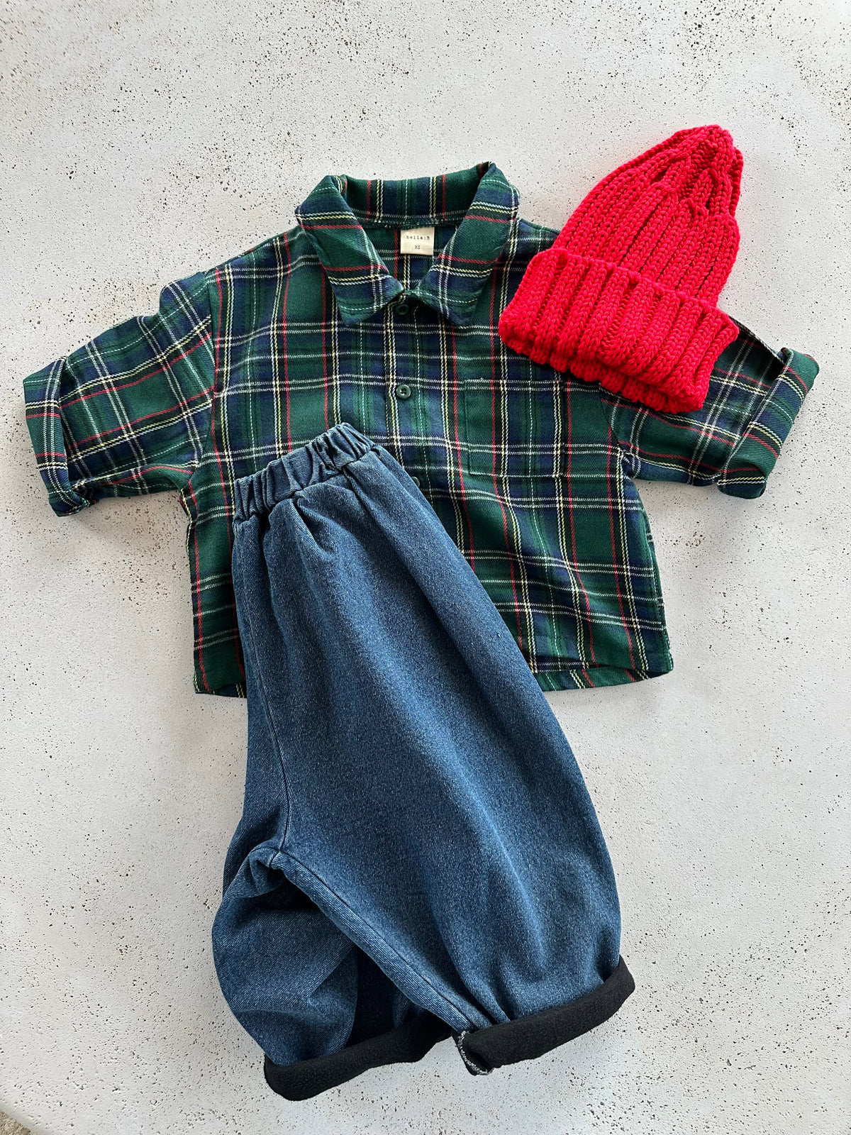 Evergreen check blouse - green