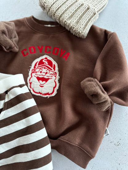 Happy santa sweater - brown