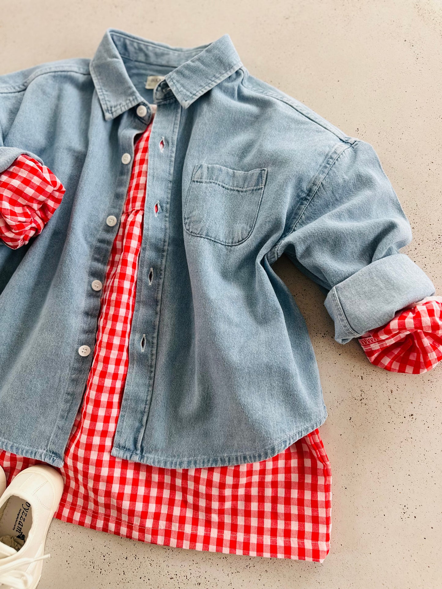 Sweetheart check dress - red