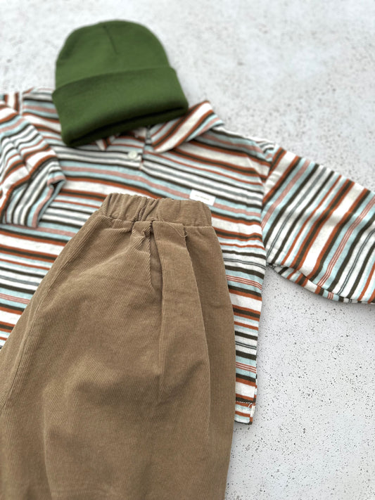 Oni multi striped knit polo