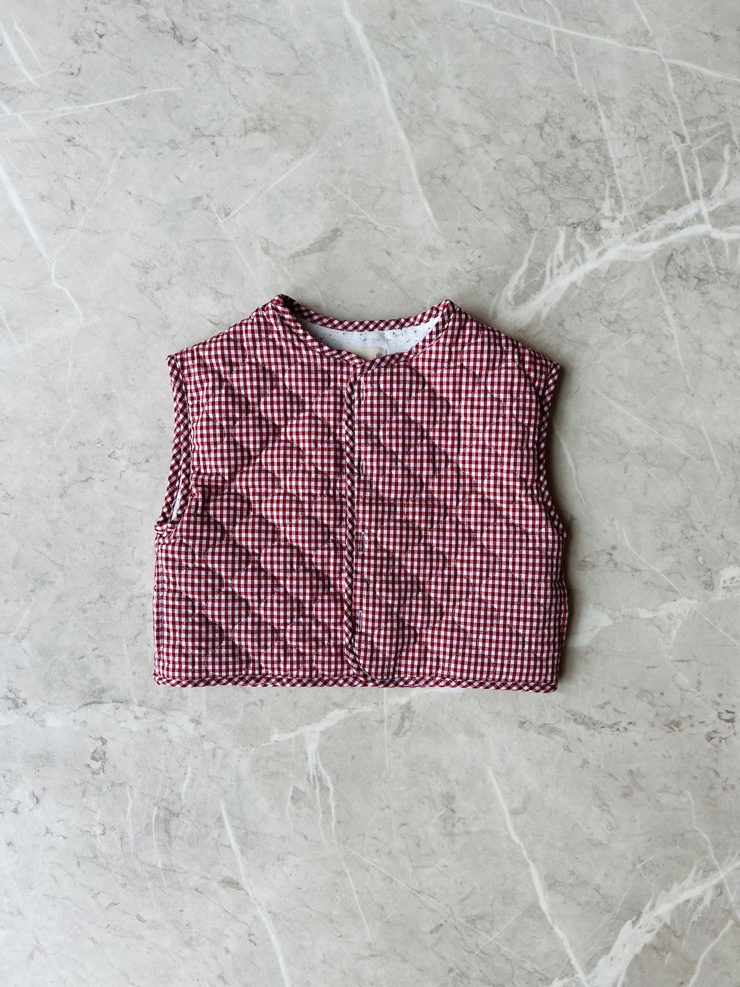 Powder vest - red check