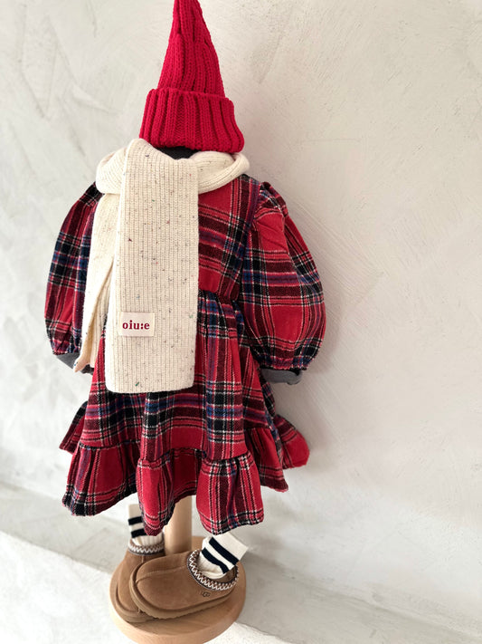Clara flannel dress - red