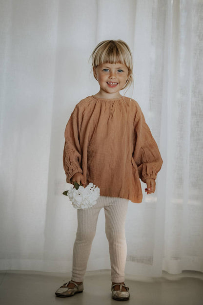Mousseline blouse - brick