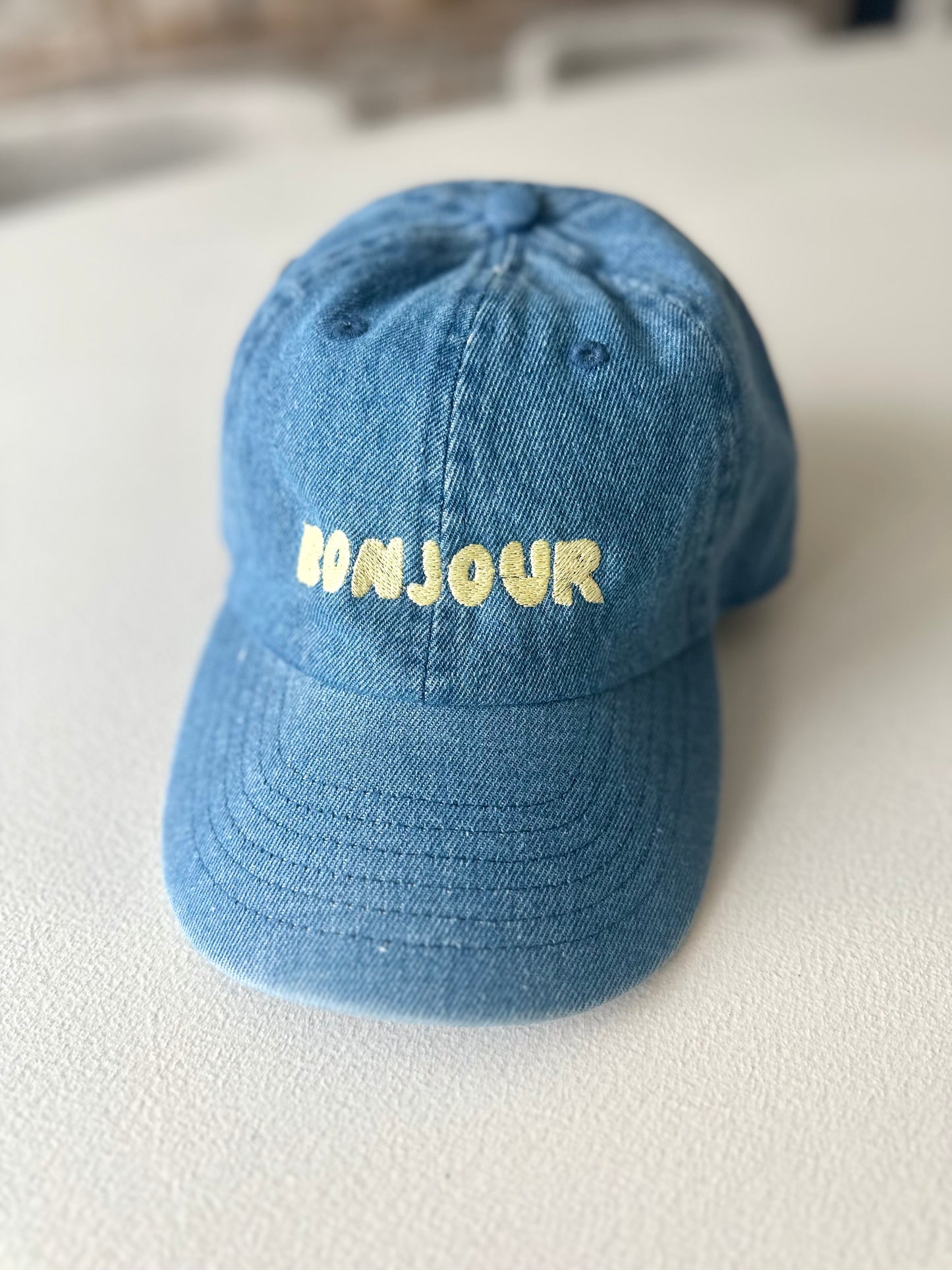 Atelier pomme bonjour denim cap