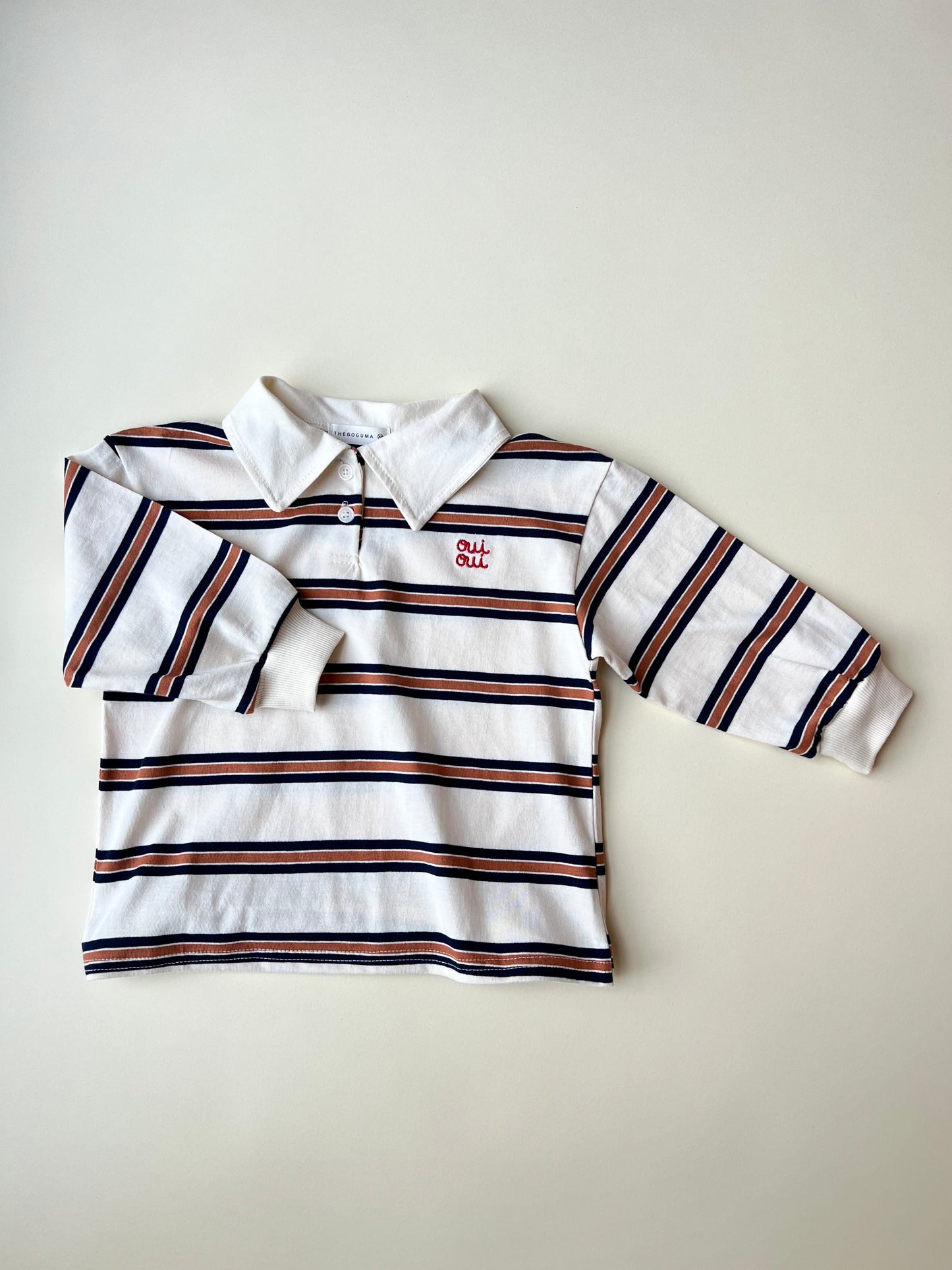 Gogu Ouioui stripe polo - brick