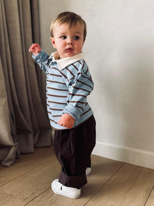 Finger rib pants - dark brown