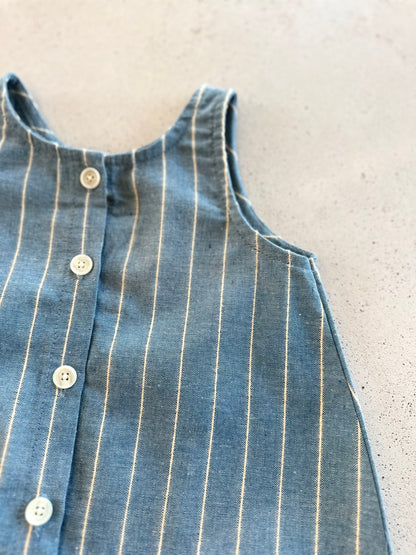 Bebe papillon button suit - denim blue