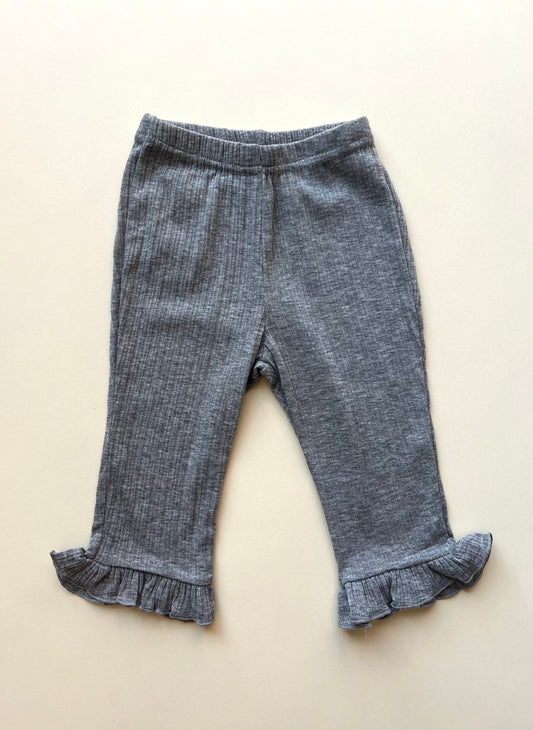 Bebe rib frill pants - grey melange