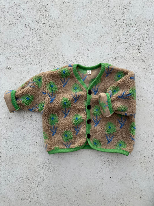 Flower fleece vest - beige