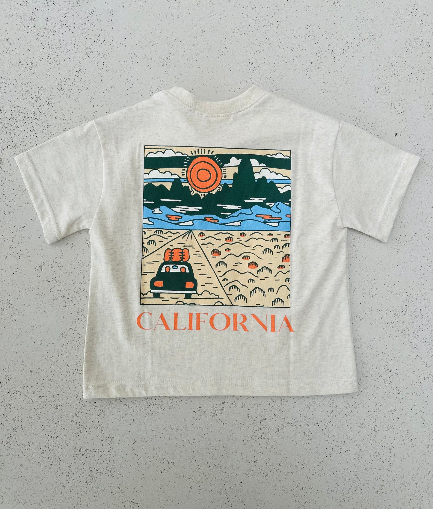California boxy tee - Oatmeal melange