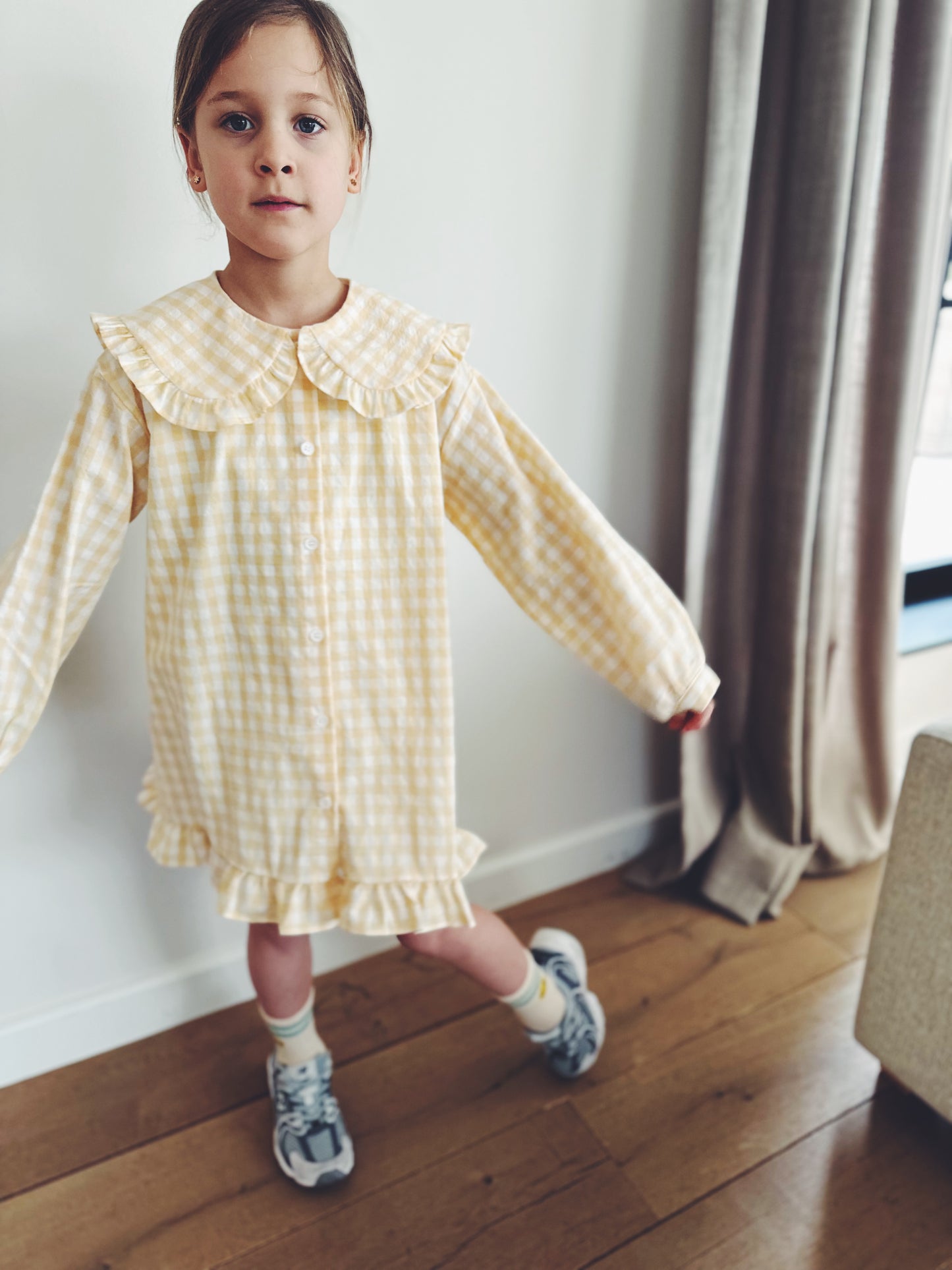 Chou check dress - yellow