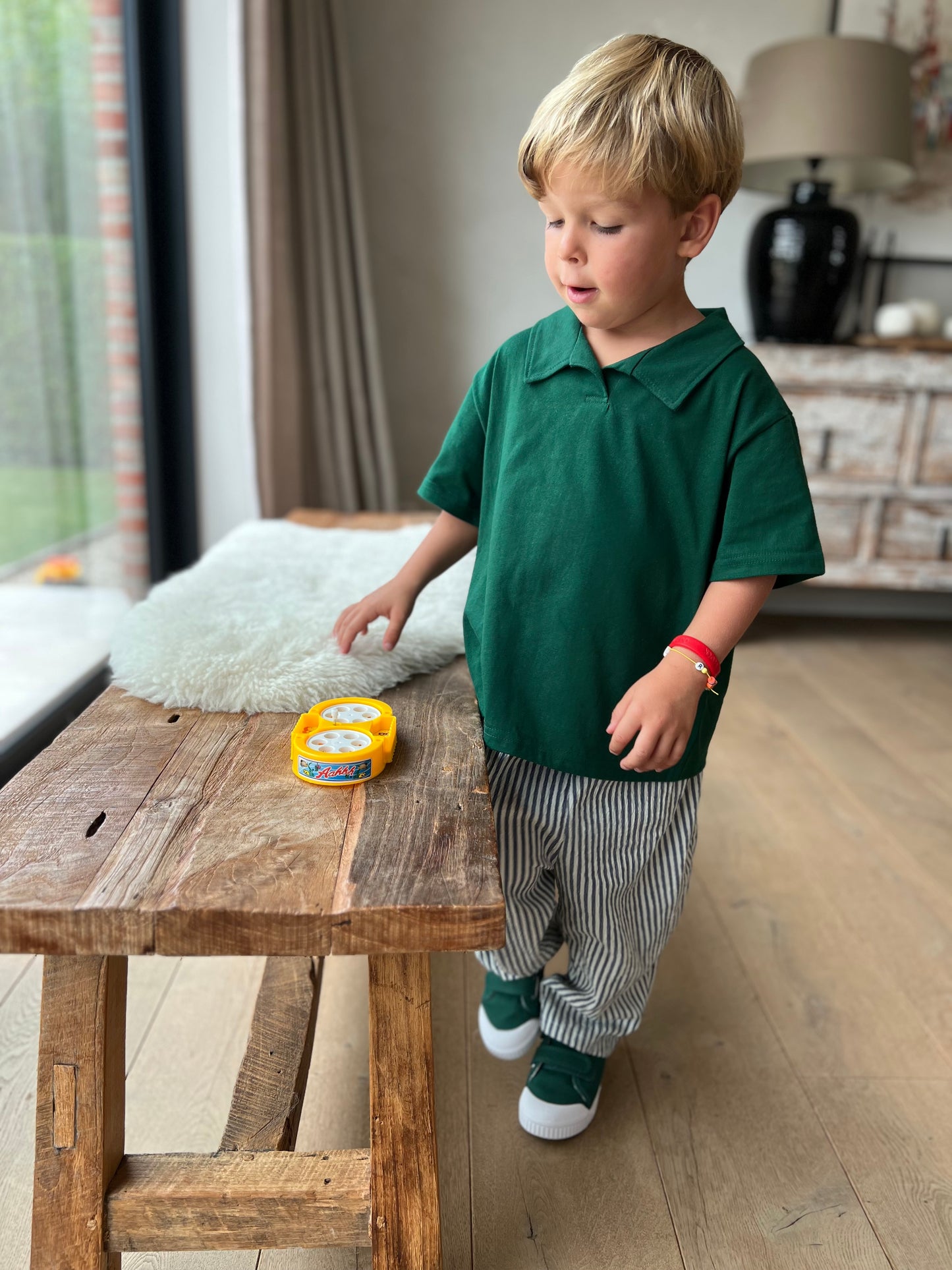 Arthur boxy polo shirt - Forest green