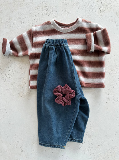 Joie soft stripe sweater - grey/wine