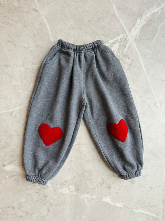 Heart patch joggers - Grey