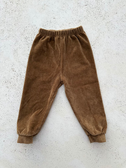 Soft rib joggers - brown