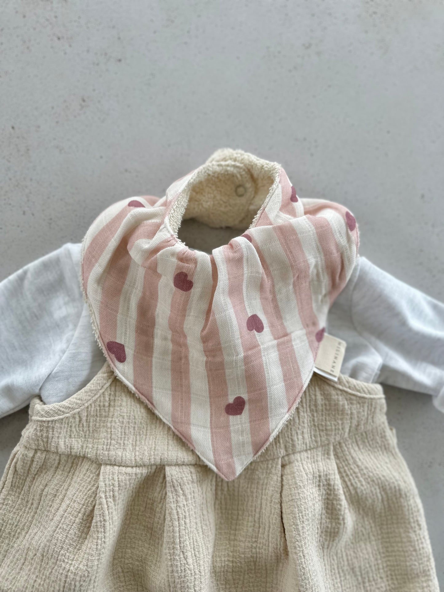 Mael bandana bavette - pink hearts