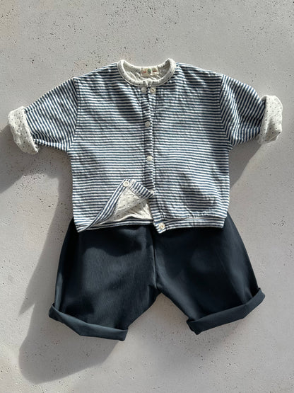 Bebe Lou stripe-dot vest - navy