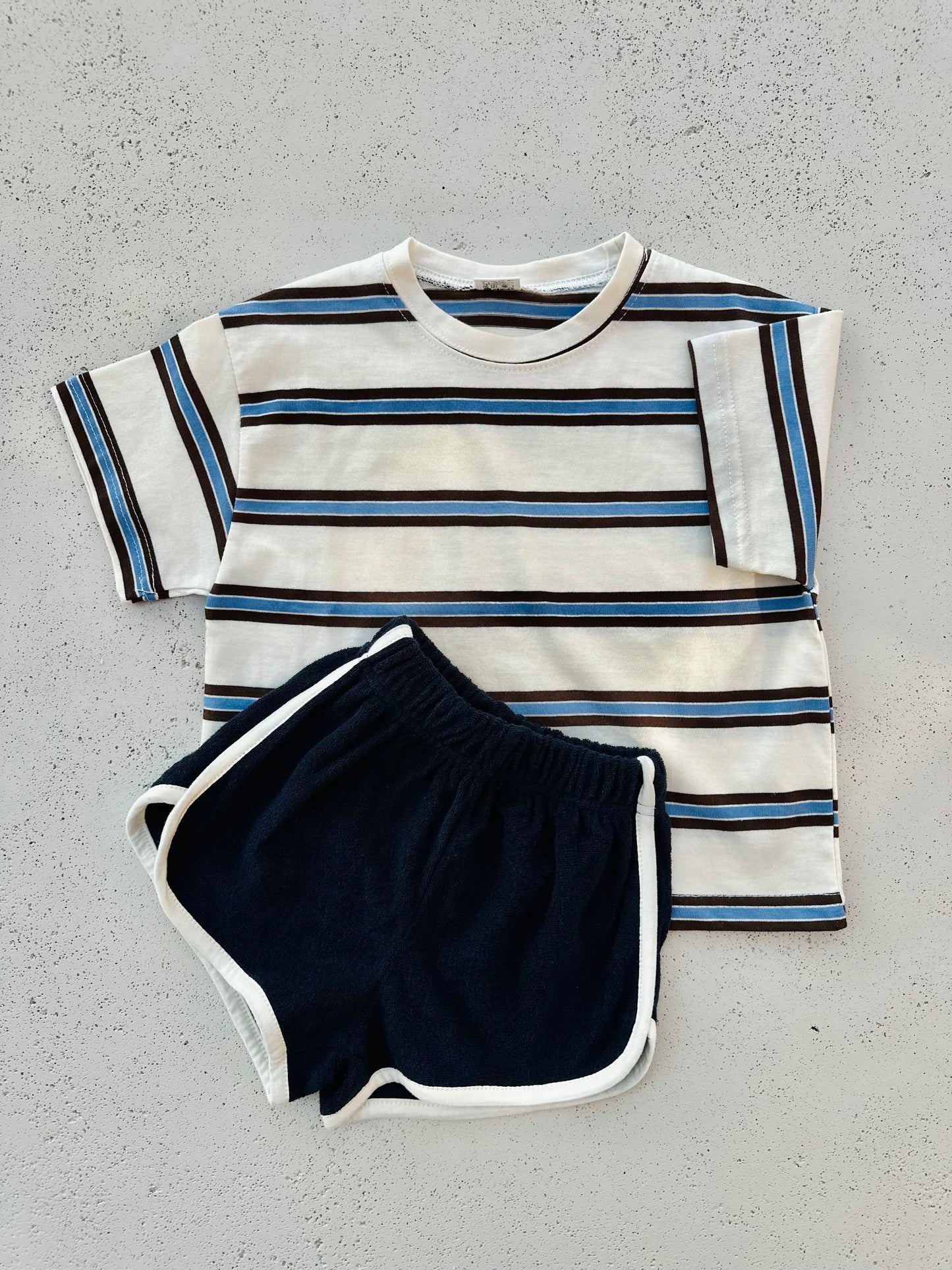 Brown sky stripe tee - Ivory