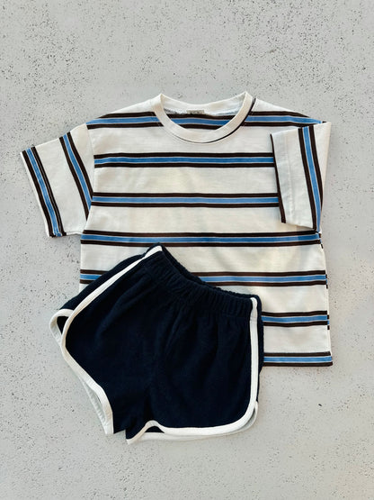 Brown sky stripe tee - Ivory