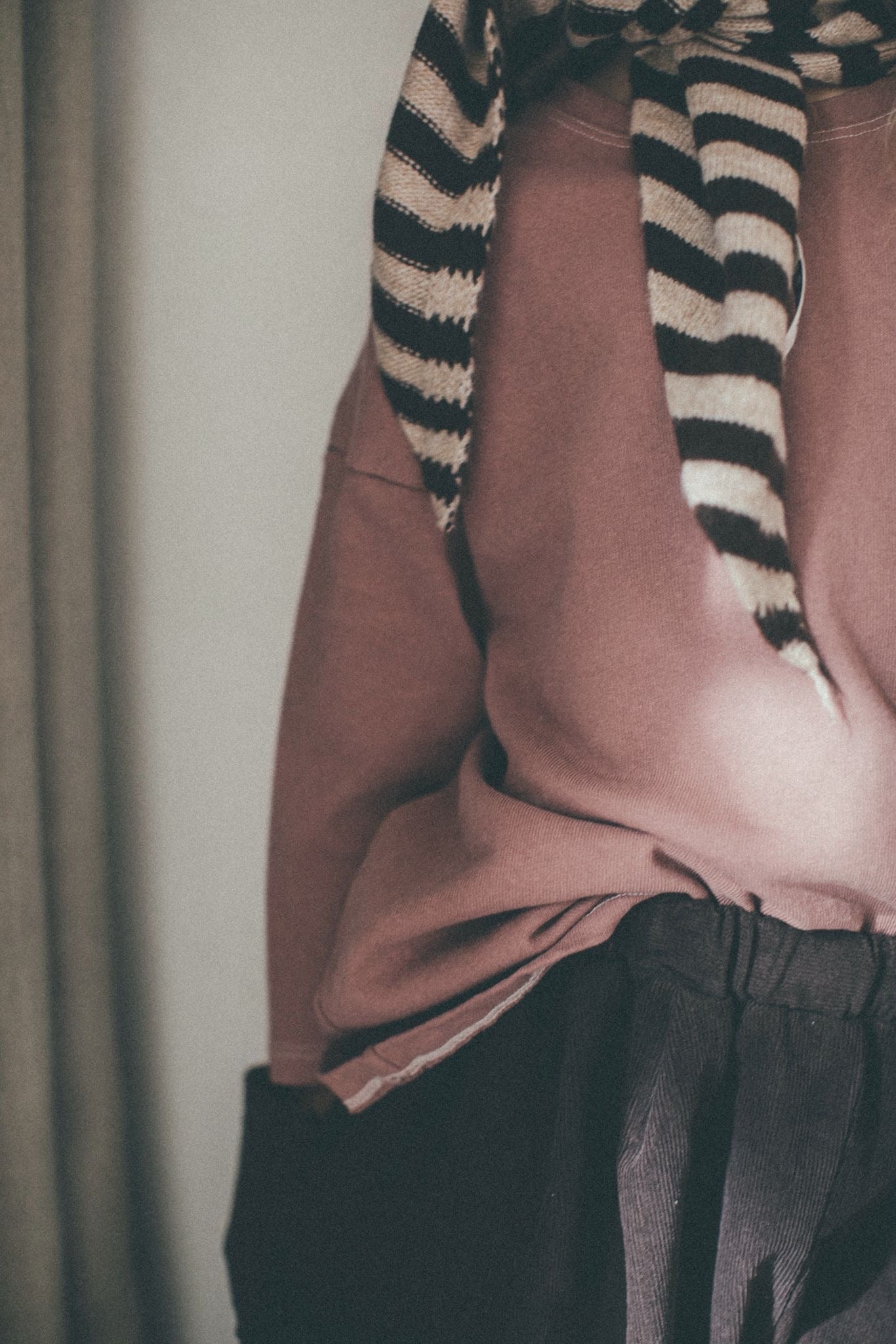 Comfy thick stitch tee - burgundy