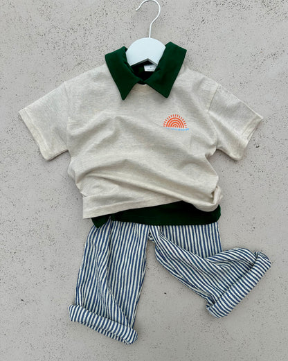 California boxy tee - Oatmeal melange