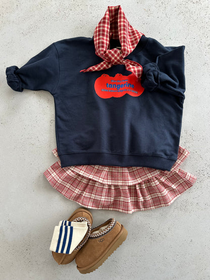Flo flannel check skirt with shorts - red
