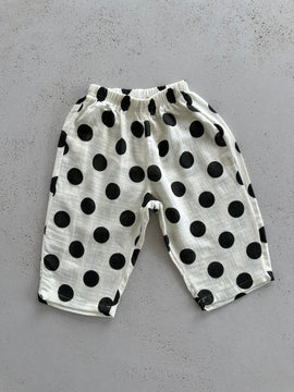 Pine flowy pants - ivory with black dots
