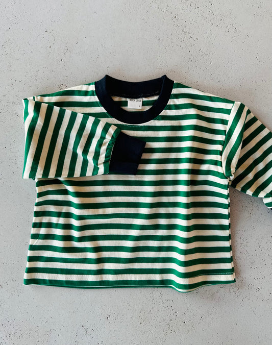 Maren stripe longsleeve sweatshirt - green-blue