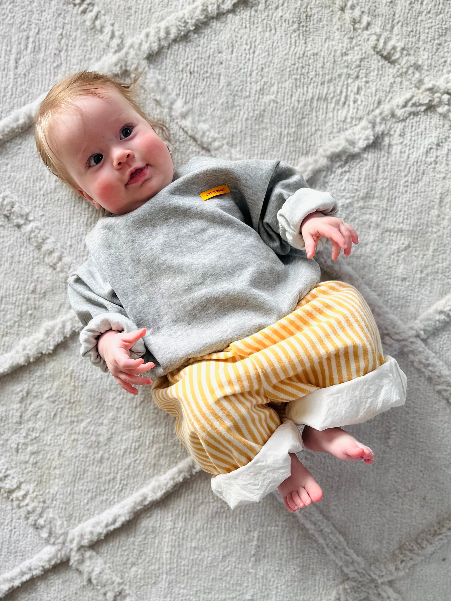 Bebe charlie reversible pants - sky/yellow