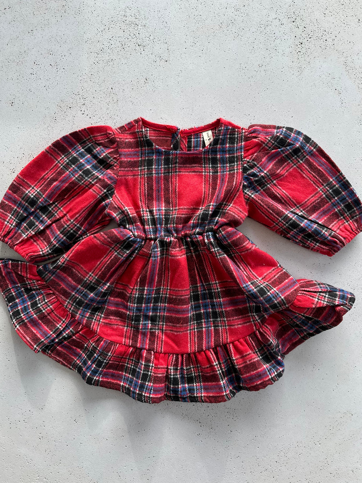 Clara flannel dress - red
