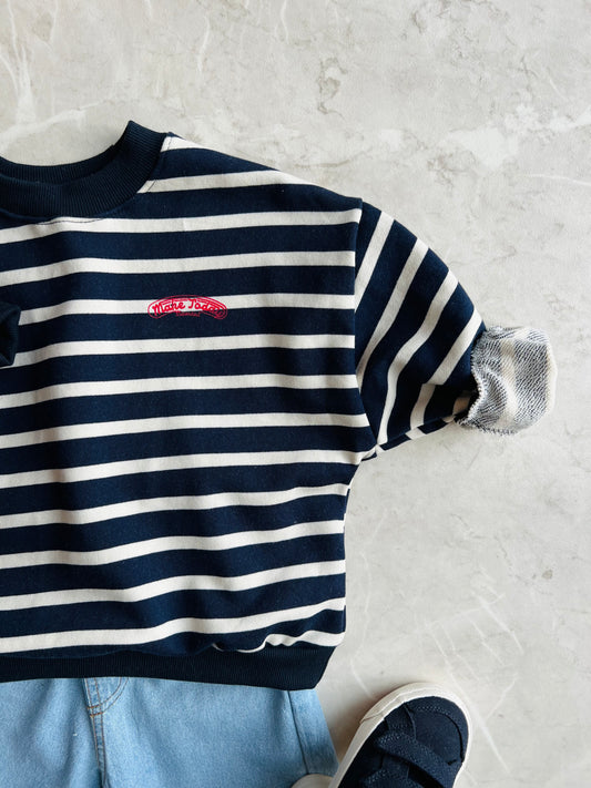 Marine stripe sweater - navy