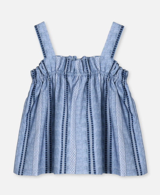 Amie ruffle top - navy blue