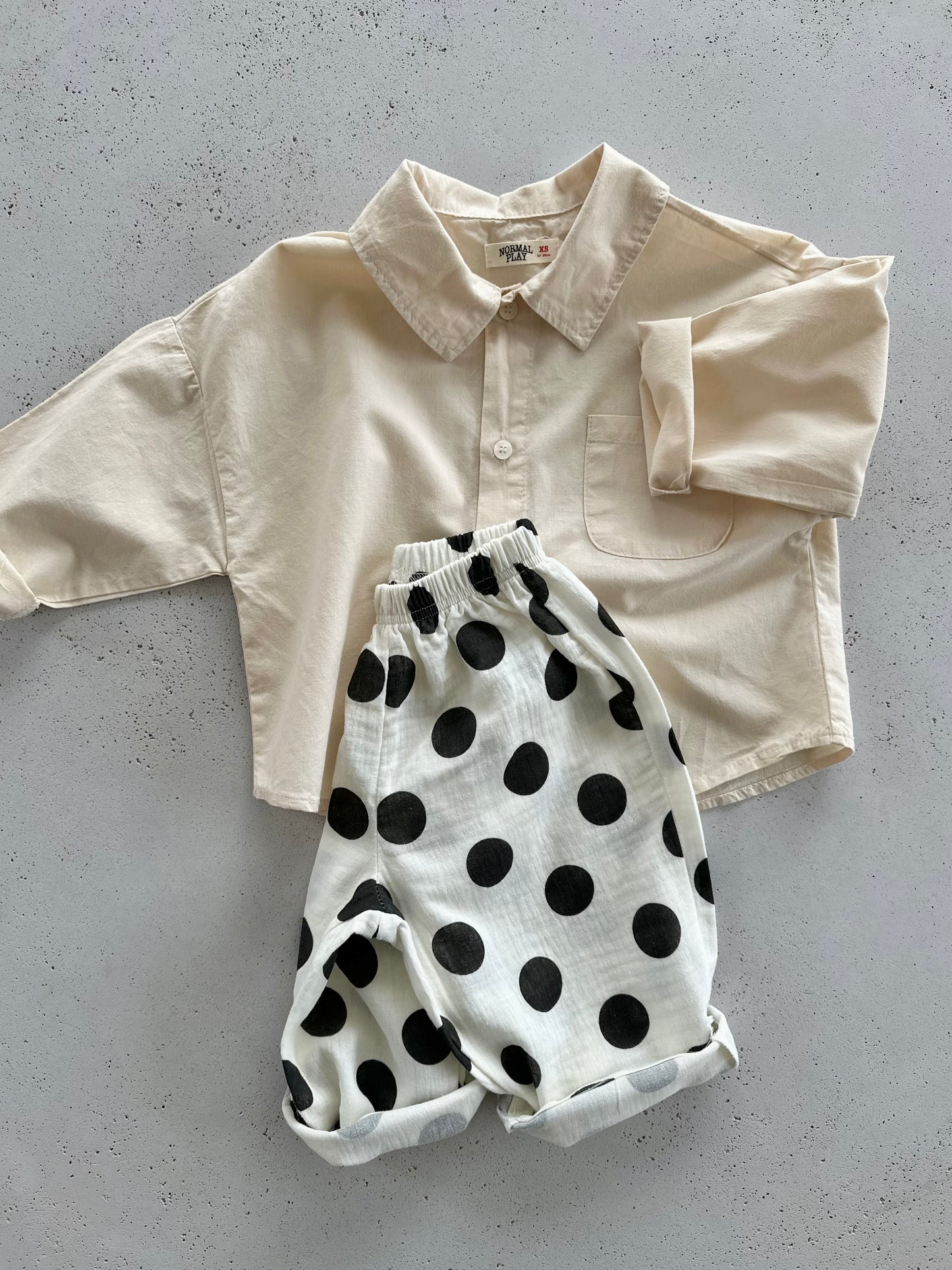 Pine flowy pants - ivory with black dots