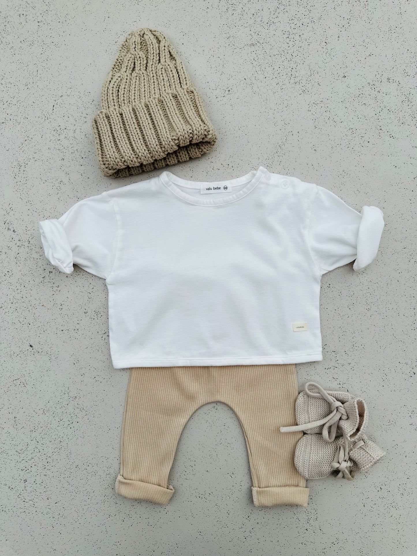 Loose button tee - ivory