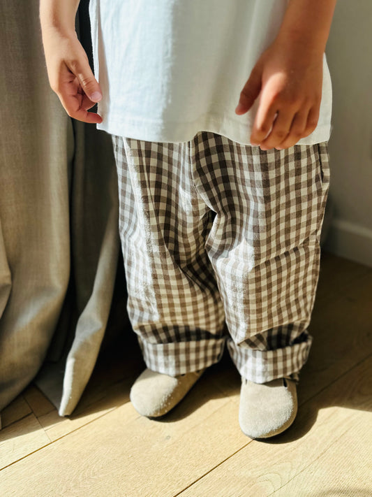 Otile check pants - brown