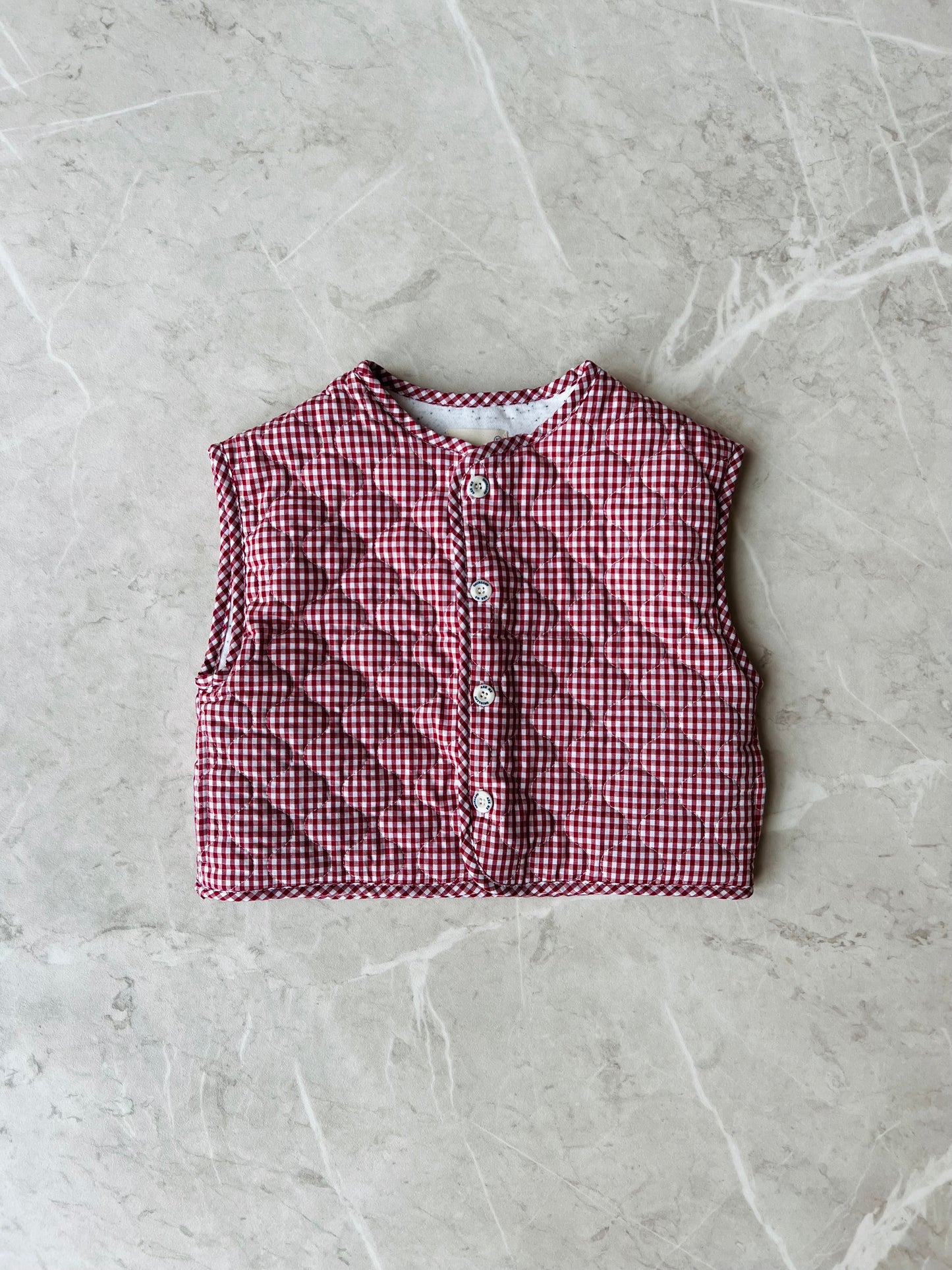 Powder vest - red check