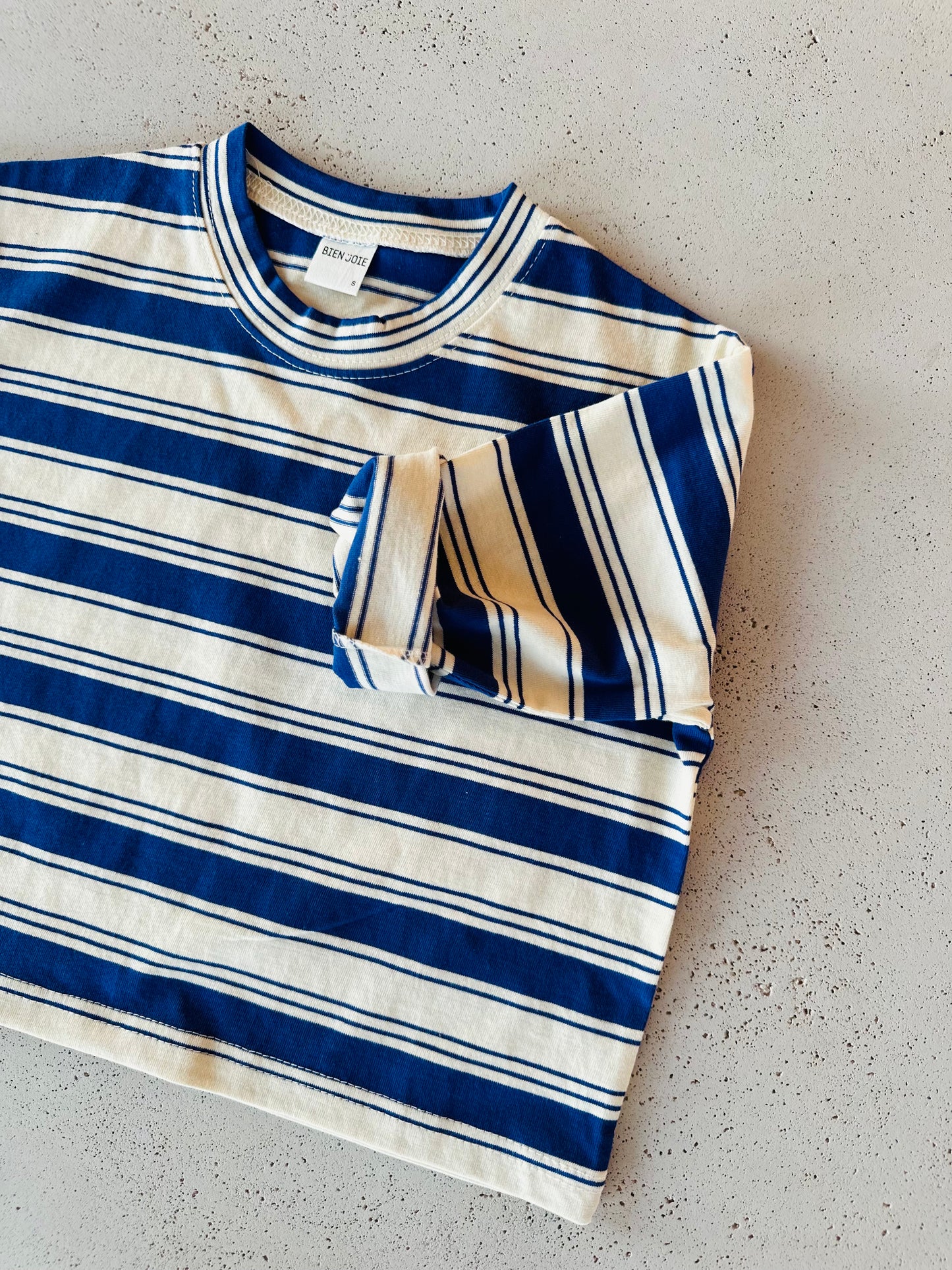 Las stripe boxy longsleeve - blue
