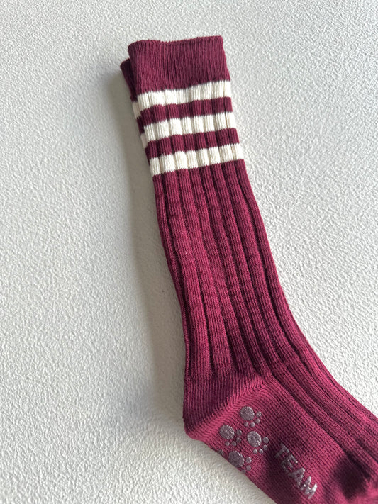 Pair of knee socks - wine red