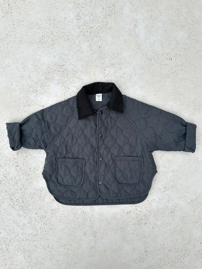 Quin collar quilted jacket - navy