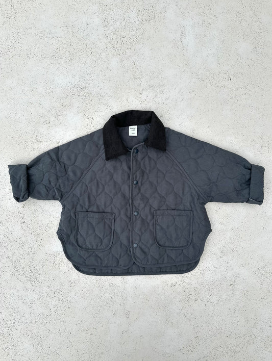 Quin collar quilted jacket - navy