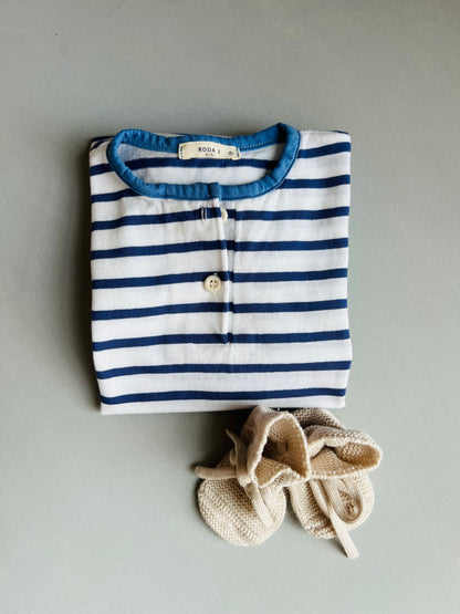 Bebe Stripe Overalls - Blue