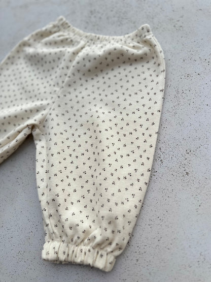 Bebe brushed floral pants - ivory with brown