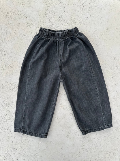 Lonny loose fit denim pants - black
