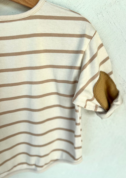 Rory patch tee stripes - beige