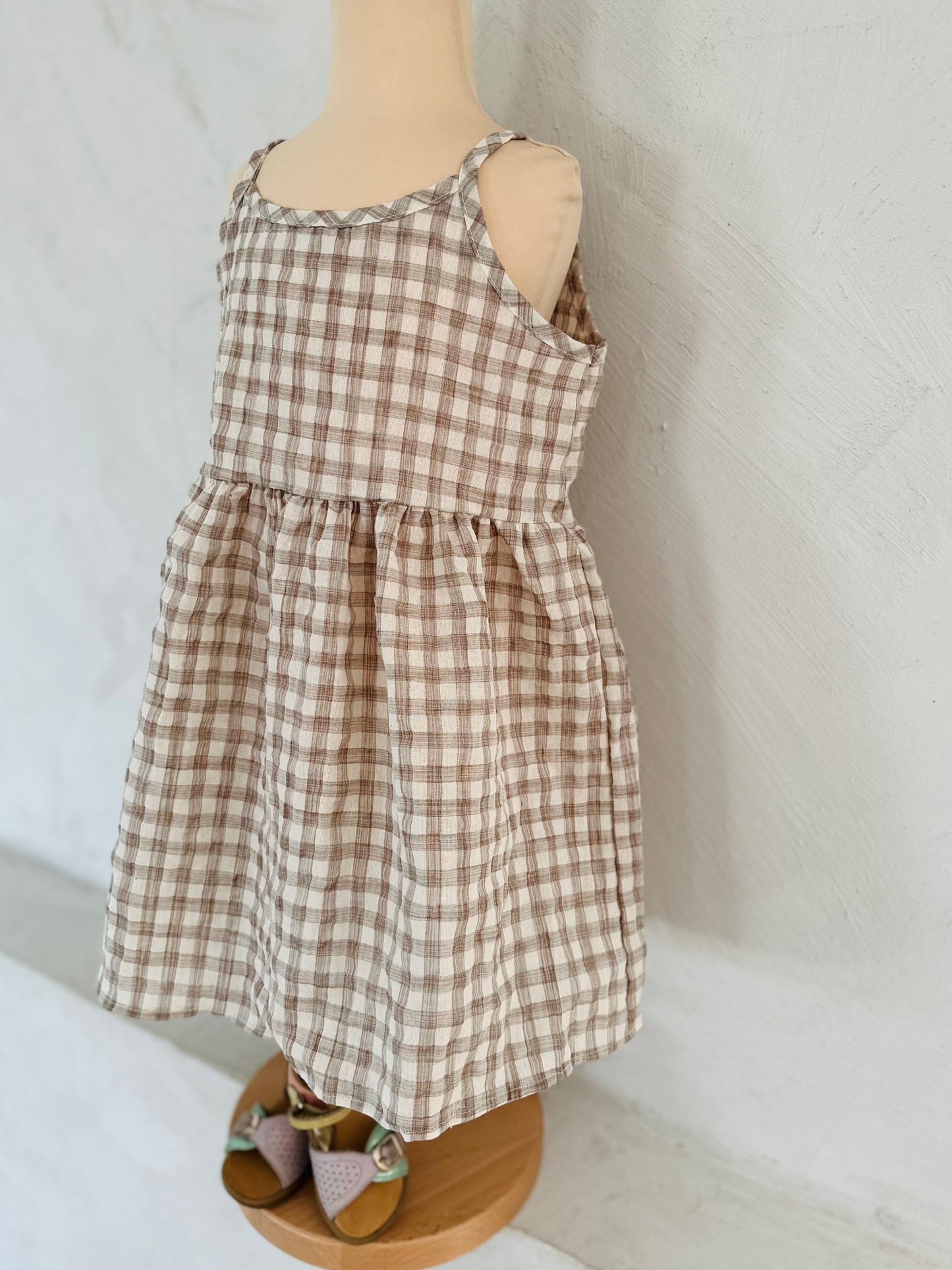 Molly check dress - light brown