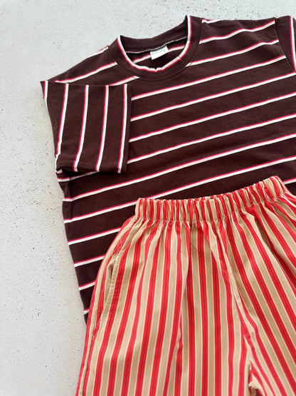 Baro stripe tee - brown