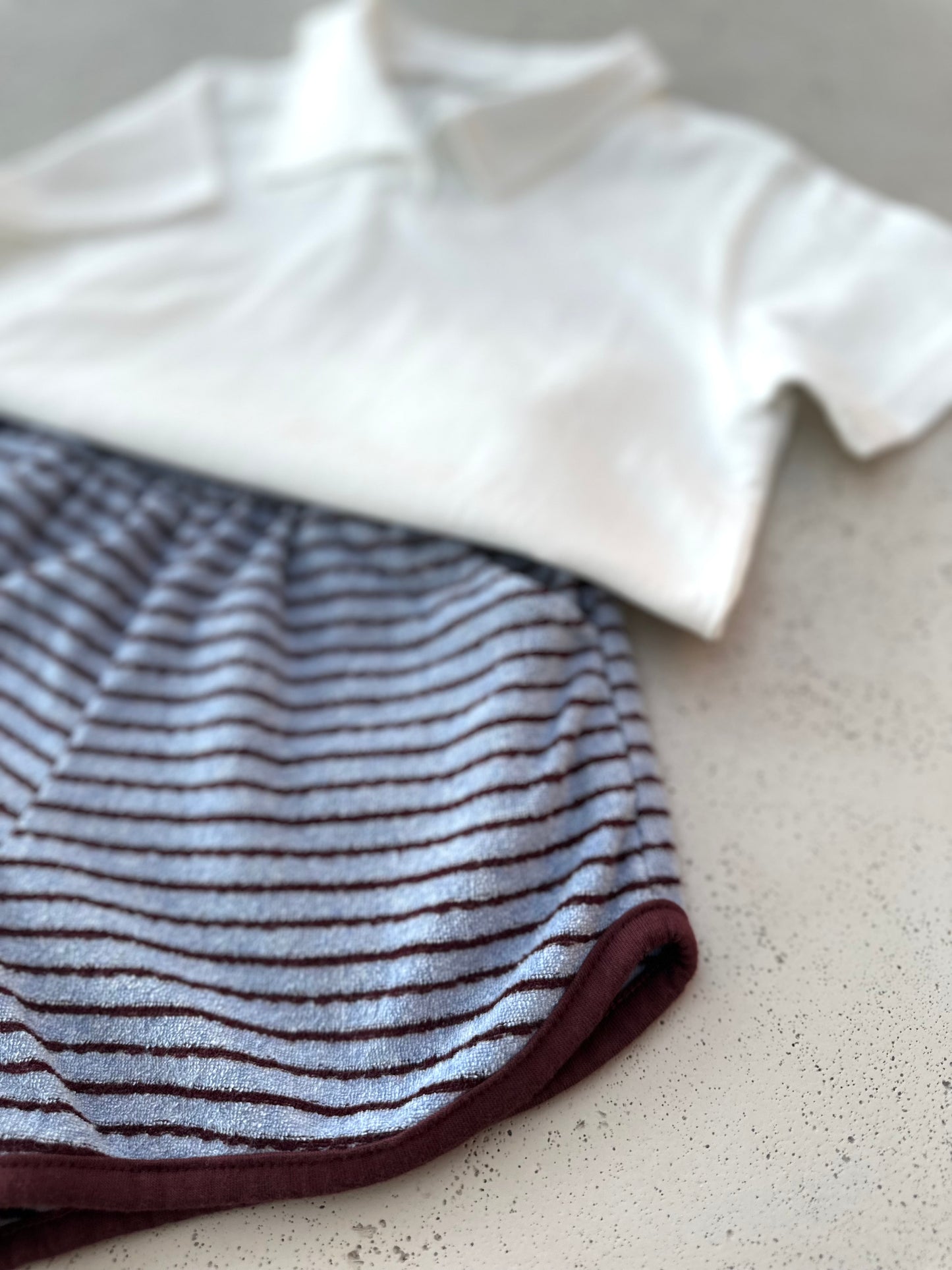 Bebe stripe beach shorts - blue-purple