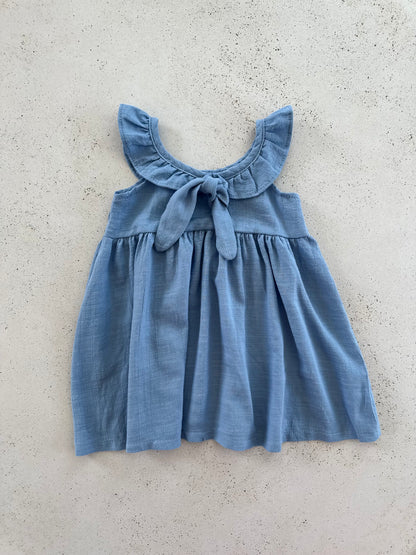 Marie v frill summer dress - soft blue