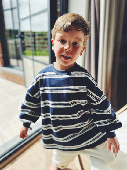 Lucas stripes sweatshirt - navy