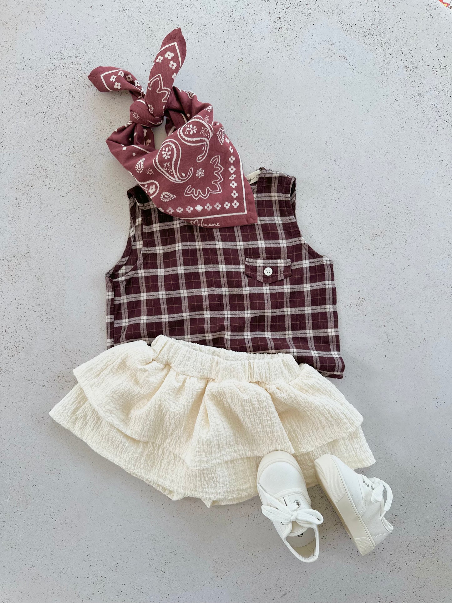 Anna tiered cancan skirt - cream